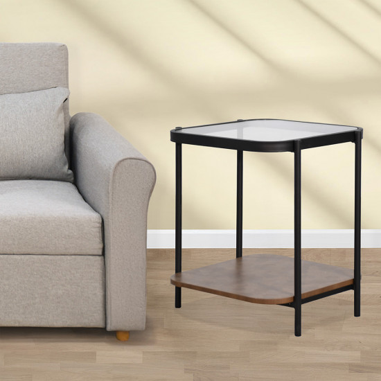 طاولة خدمة 2 دور سطح زجاجي بني طاولة خدمة 2 دور سطح زجاجي بني