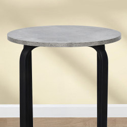 طاولة خدمة مفردة دائرية من الخشب رمادي طاولة خدمة مفردة دائرية من الخشب رمادي