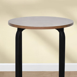 طاولة خدمة مفردة دائرية من الخشب بني طاولة خدمة مفردة دائرية من الخشب بني