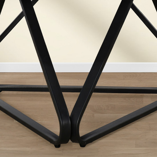 طاولة خدمة مفردة خشب مع قاعدة معدنية بني