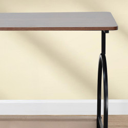 عربة تقديم سطح خشبي مع عجلات ورف تخزين