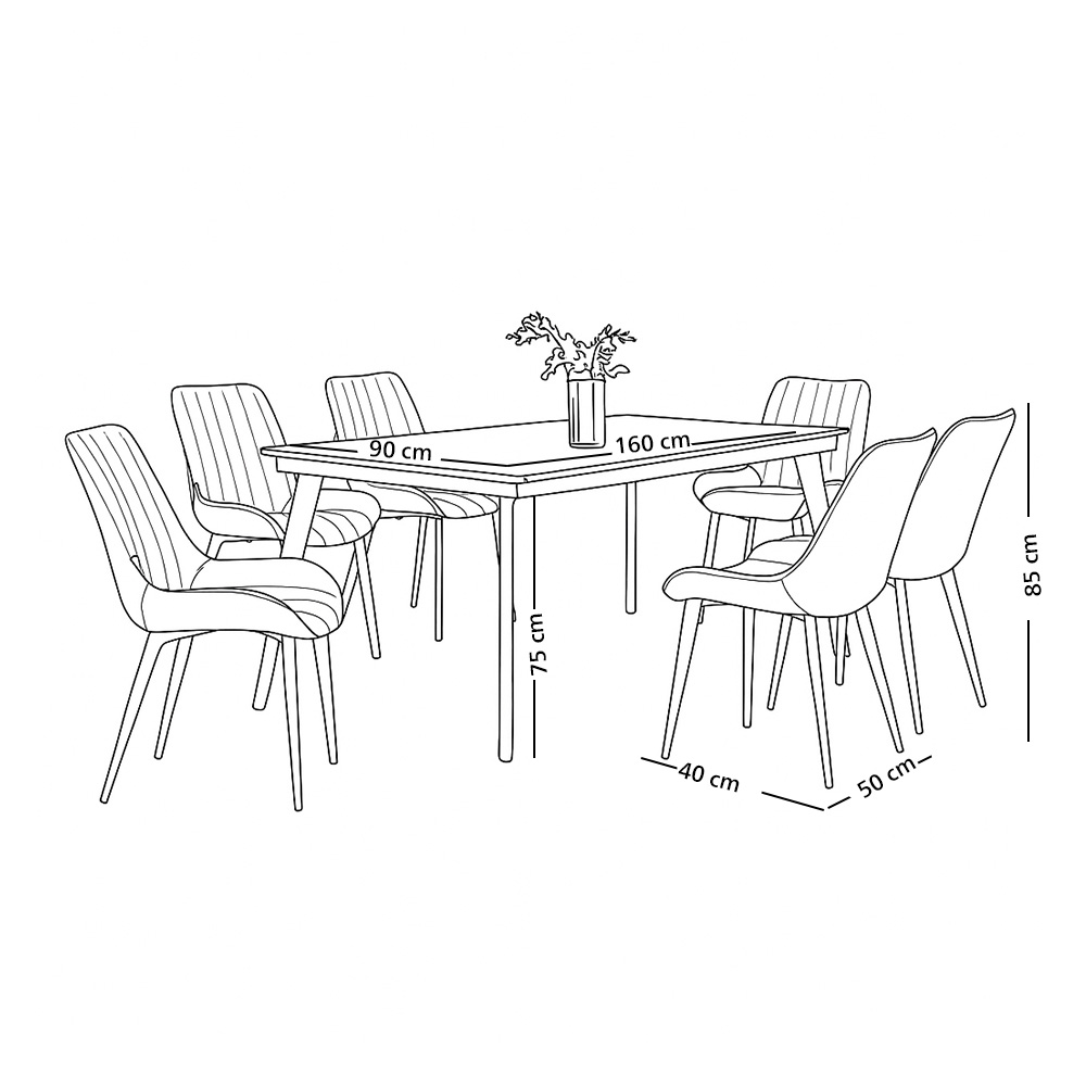 طاولة طعام مودرن خشب 6 كراسي