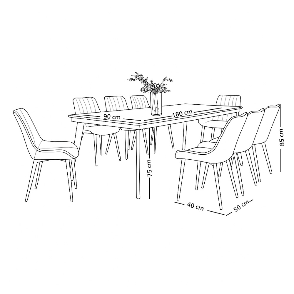 طاولة طعام مودرن خشب 8 كراسي