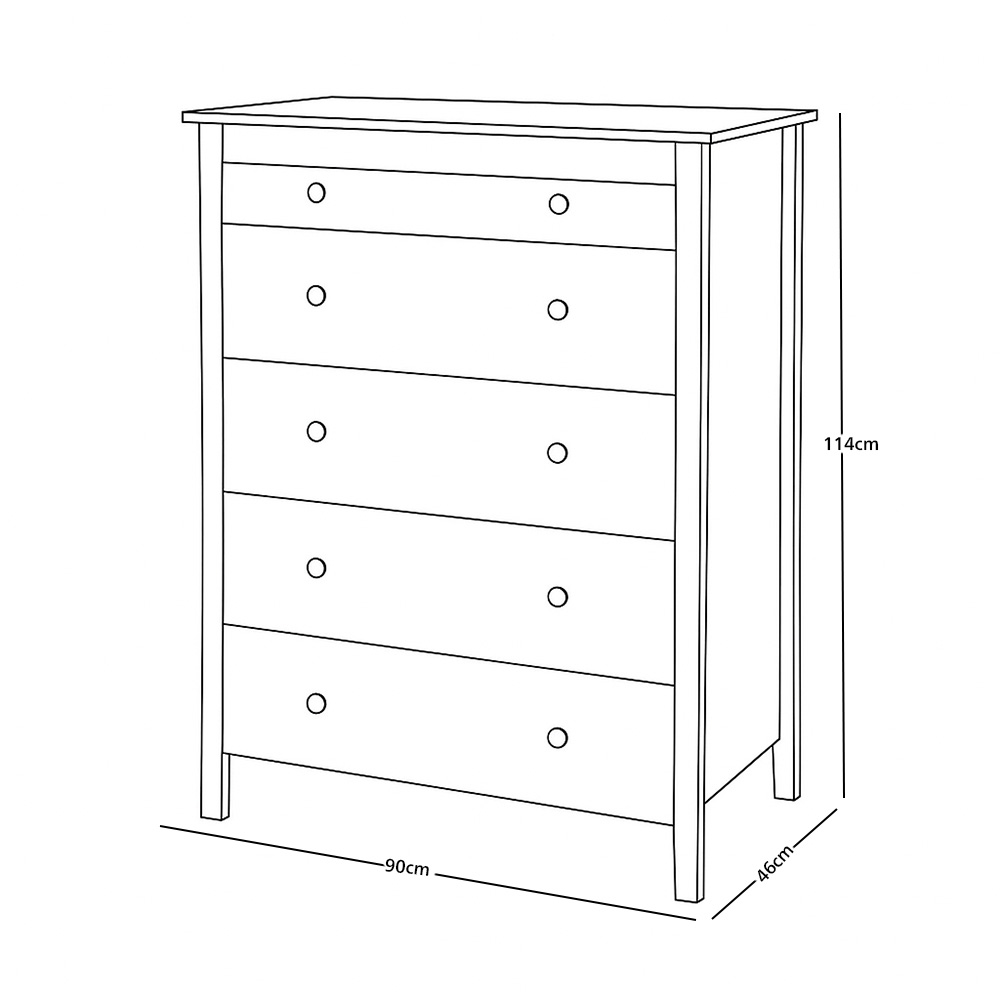 خزانة 5 أدراج 114x90 سم خزانة 5 أدراج 114x90 سم