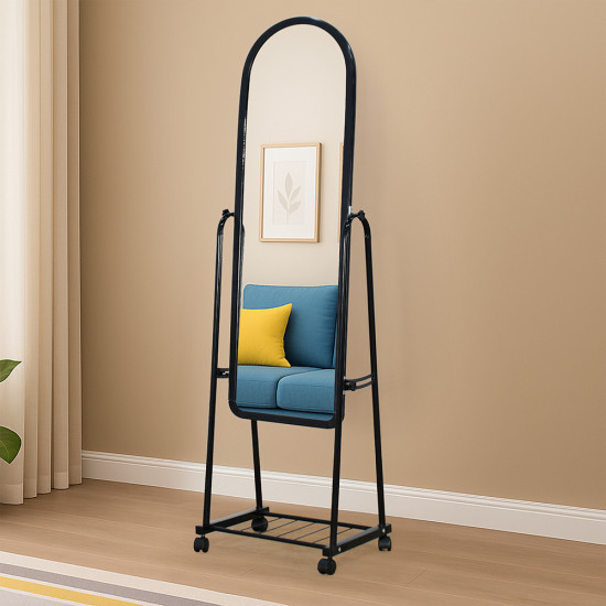 مرآة استاند متحرك أسود 160×35 سم