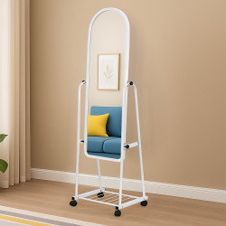 مرآة استاند متحرك أبيض 160×35 سم مرآة استاند متحرك أبيض 160×35 سم