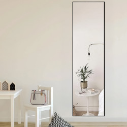 مرآة حائط بإطار أسود 55×195سم مرآة حائط بإطار أسود 55×195سم