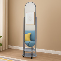 مرآة متحركة عصرية مع أرفف تخزين رمادي مرآة متحركة عصرية مع أرفف تخزين رمادي