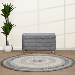 صندوق سجاد عصري بقماش بوكليه رمادي