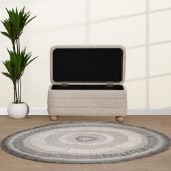 صندوق سجاد عصري بقماش بوكليه بيج