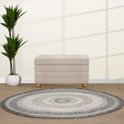 صندوق سجاد عصري بقماش بوكليه بيج