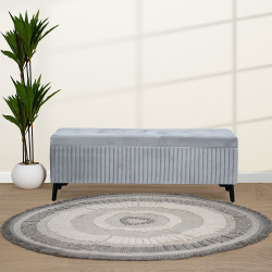 صندوق سجاد عصري بقماش مخمل رمادي