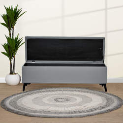 صندوق سجاد عصري من الجلد رمادي