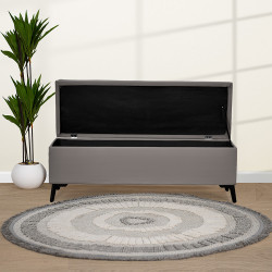 صندوق سجاد عصري من الجلد بني