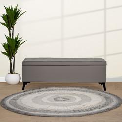 صندوق سجاد عصري من الجلد بني