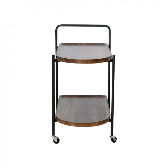 عربة تقديم عصرية من الخشب والمعدن بني