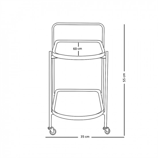 عربة تقديم عصرية من الخشب والمعدن بني