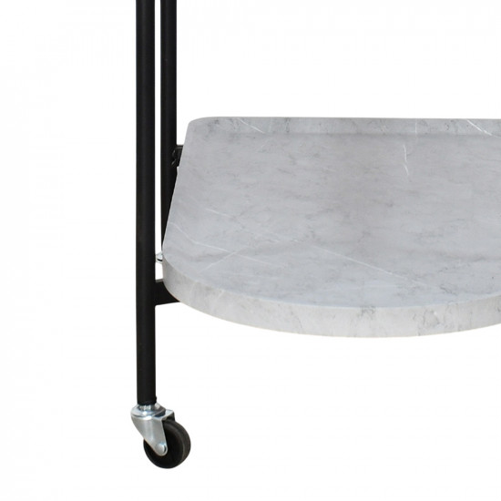 عربة تقديم عصرية من الخشب والمعدن رمادي عربة تقديم عصرية من الخشب والمعدن رمادي