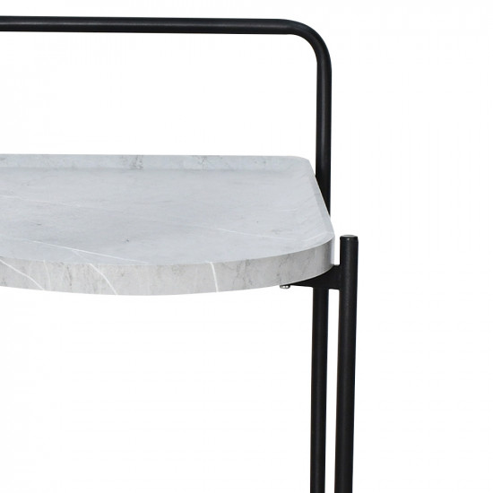 عربة تقديم عصرية من الخشب والمعدن رمادي عربة تقديم عصرية من الخشب والمعدن رمادي