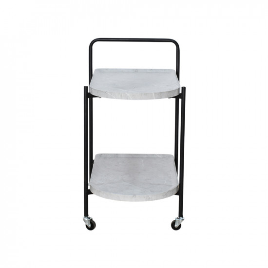 عربة تقديم عصرية من الخشب والمعدن رمادي عربة تقديم عصرية من الخشب والمعدن رمادي