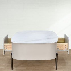 طاولة قهوة مودرن سطح سيراميك 130 سم طاولة قهوة مودرن سطح سيراميك 130 سم