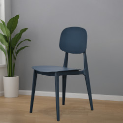 كرسي مفرد خارجي بلاستيك كحلي