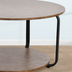 طاولة خدمة مفردة مع قاعدة خشبية بني