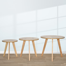 طقم طاولات خدمة من الخشب 3 قطع