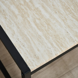 طقم طاولات خدمة من الخشب والمعدن 3 قطع