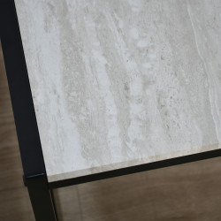 طقم طاولات خدمة من الخشب والمعدن 3 قطع