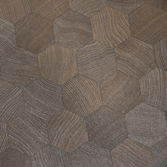 طقم طاولات خدمة خشب بأرجل معدنية 3 قطع بني