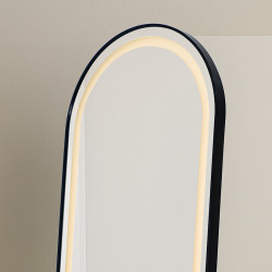 مرآة استاند مضيئة بإطار أسود 170×60 سم