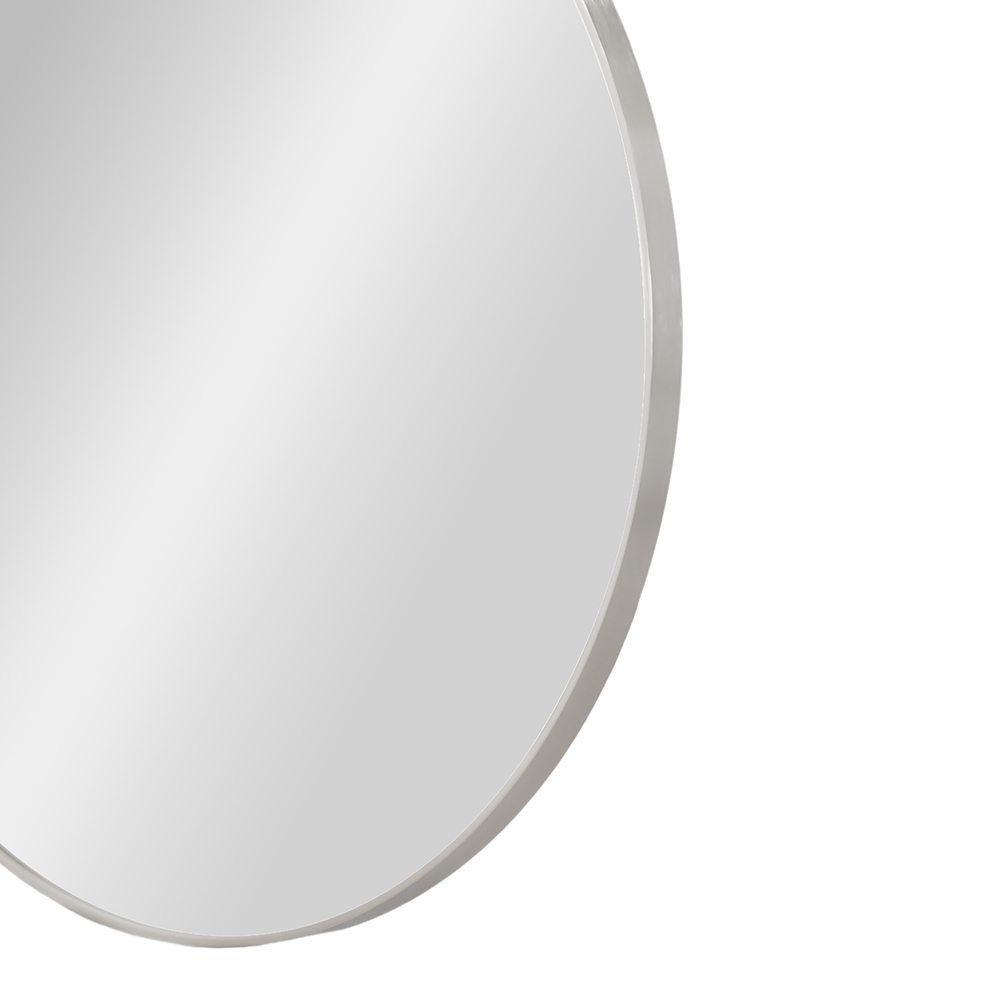 مرآة ديكور حائط دائرية بإطار فضي 80×80سم