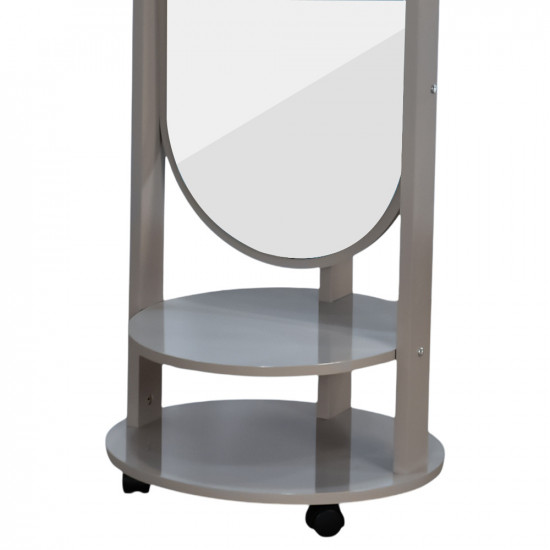 مرآة متحركة عصرية مع أرفف تخزين رمادي مرآة متحركة عصرية مع أرفف تخزين رمادي