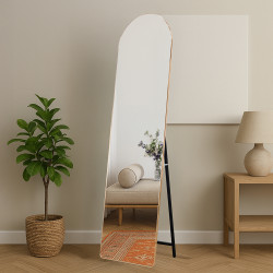 مرآة استاند عصرية بإطار ذهبي 180×50 سم