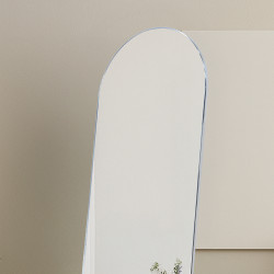 مرآة استاند عصرية بإطار فضي 180×50 سم