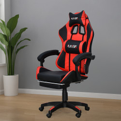 كرسي ألعاب أحترافي من الجلد اسود × احمر