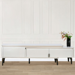 وحدة تلفزيون مودرن سطح سيراميك 175 سم تتمدد الي 200سم 