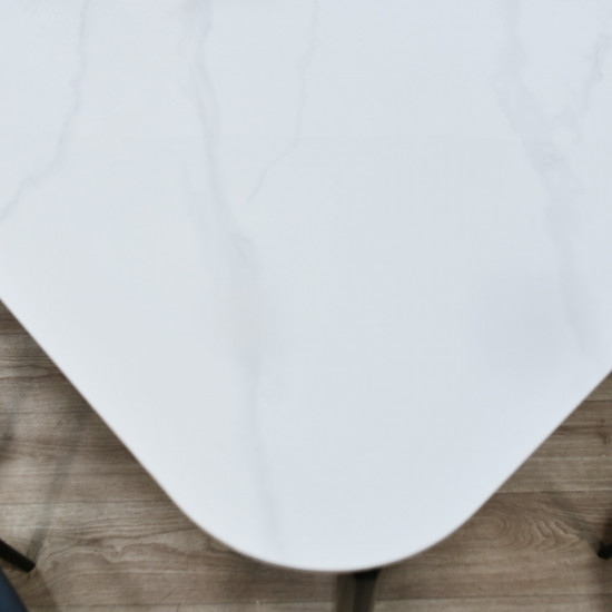 طاولة طعام عصرية سطح رخام 10 كراسي رمادي غامق