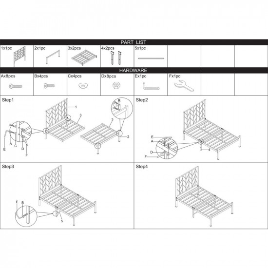 هيكل سرير معدني أبيض 200×140 سم هيكل سرير معدني أبيض 200×140 سم