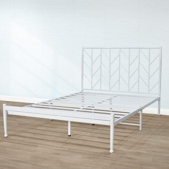 هيكل سرير معدني أبيض 200×140 سم هيكل سرير معدني أبيض 200×140 سم