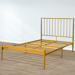 هيكل سرير معدني ذهبي 200×120 سم