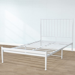 هيكل سرير معدني أبيض 200×120 سم
