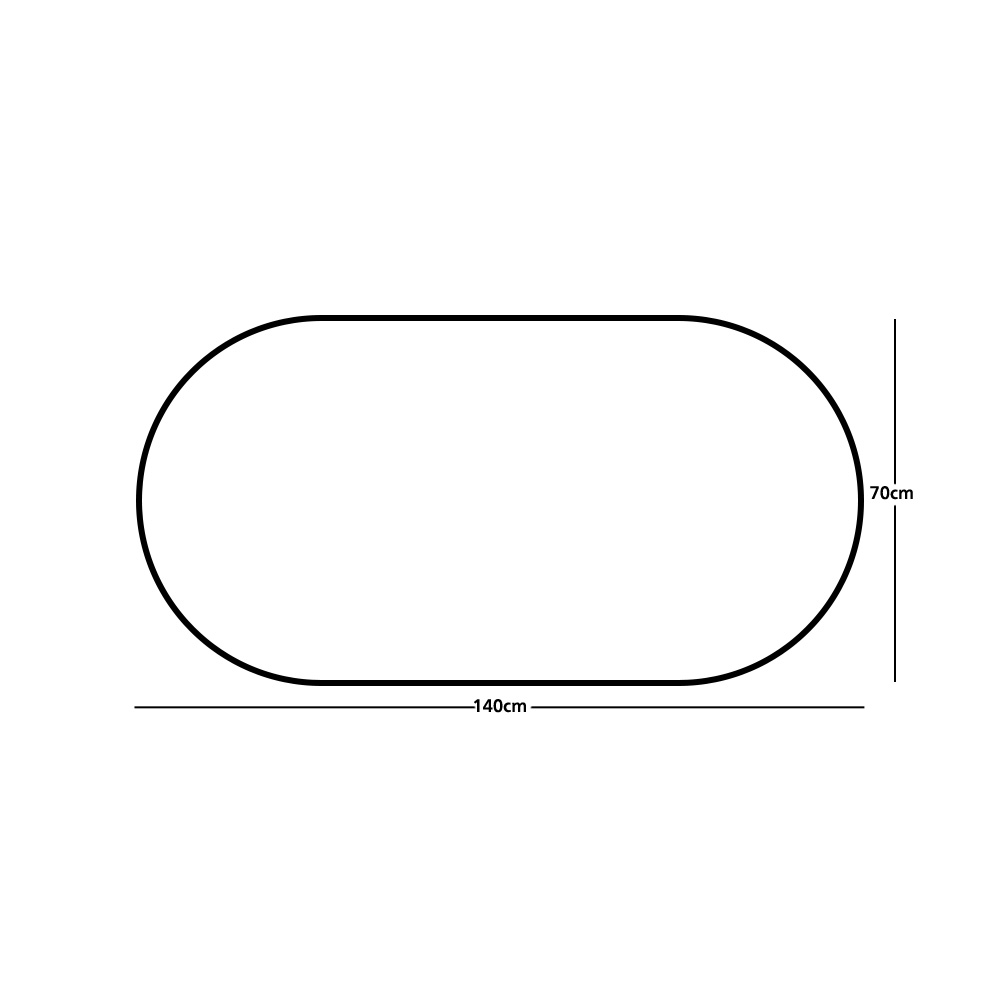 مرآة ديكور حائط بإطار أسود 70×140 سم
