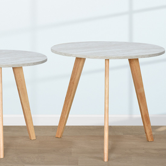 طقم طاولات خدمة 3 قطع من الخشب رمادي طقم طاولات خدمة 3 قطع من الخشب رمادي