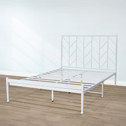 هيكل سرير معدني أبيض 120×200 سم