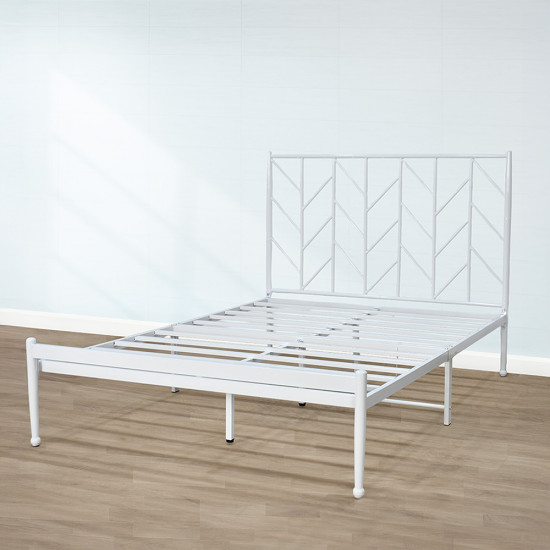 هيكل سرير معدني أبيض 120×200 سم
