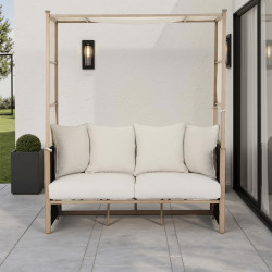 جلسة حديقة مع مظلة بيج