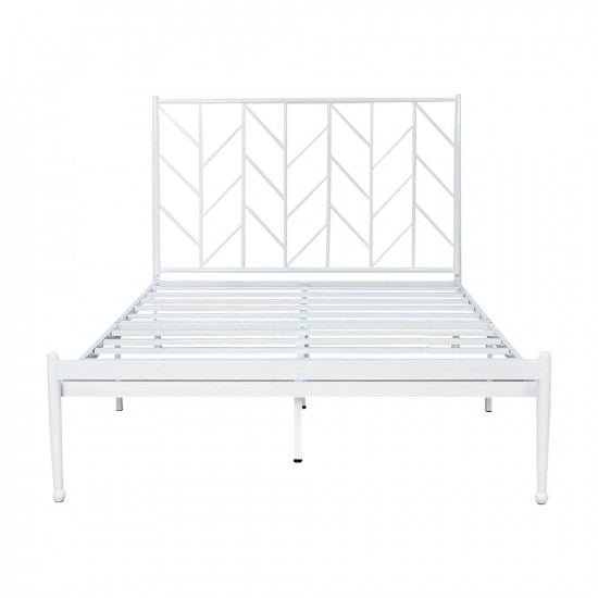 هيكل سرير معدني أبيض 120×200 سم