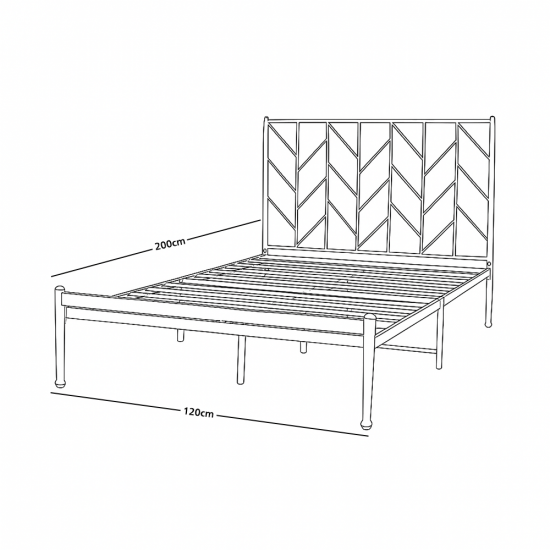 هيكل سرير معدني أبيض 120×200 سم